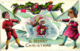 CPA - Babbo Natale, Père Noël, Santa Claus - Rilievo, Relief, Embossed, Gaufré - NV - B063 - Santa Claus