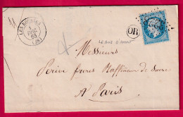 N°22 GC 3228 LES ROUSSES JURA OR LE BOIS D'AMONT POUR PARIS LETTRE - 1849-1876: Période Classique