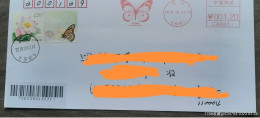 China Cover,butterfly,Emperor Bandie Postage Machine Stamp - Briefe