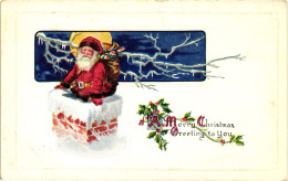 CPA - Babbo Natale, Père Noël, Santa Claus - Rilievo, Relief, Embossed, Gaufré - Scritta - B067 - Kerstman