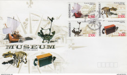 Indonesia 2004 "Museums Of Indonesia", Fossil, FDC - Préhistoriques