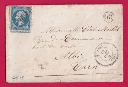 N°22 GC 3683 ST JORY HAUTE GARONNE INDICE 13 POUR ALBI TARN LETTRE - 1849-1876: Période Classique