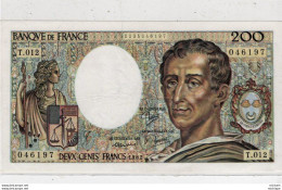Billet -  FRANCE - 200  Francs  - MONTESQUIEU -   T . 12     -  1982 -    046197 - 200 F 1981-1994 ''Montesquieu''