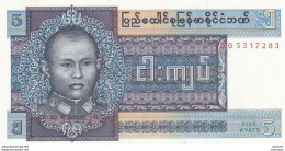 Birmanie   5 Five  Kyats  Billet Neuf - Indonesië