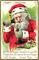 CPA - Babbo Natale, Père Noël, Santa Claus - Rilievo, Relief, Embossed, Gaufré - Scritta - B079 - Kerstman