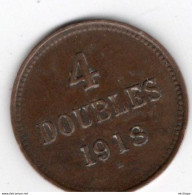 4 Doubles 1918 Guernesey  T B - Guernsey