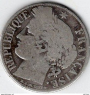1 Franc Argent  Ceres 1872 Petit A - 1 Franc