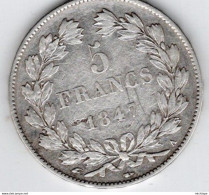 5 Francs Argent   Louis Philippe  I  - 1847  A - 5 Francs