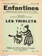 COLLECTION ENFANTINES 1947  - LES TRIOLETS - ECOLE DE - ROCHEVILLE - MANCHE - 17X15 - Très Bon état -16 Pages - 6-12 Jahre