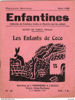 COLLECTION ENFANTINES 1938   - LES ENFANTS DE COCO -  ECOLE DE SARCY   - MARNE - 17X15 - Très Bon état  16 Pages - 6-12 Ans
