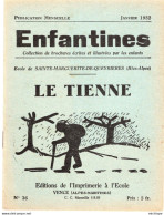 COLLECTION ENFANTINES 1932 - LE TIENNE   -  ECOLE DE STE MARGUERITTE DE QUEYRIERES  - HTES ALPES  - 17X15 - 6-12 Anni