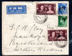 GREAT BRITAIN -1937 -  AIRMAIL COVER TO NORTHERN RHODESIA  WITH BACKSTAMPS - Storia Postale