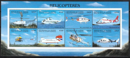 1998 Guinea Helicopters Minisheet (** / MNH / UMM) - Other (Air)