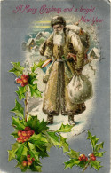 CPA - Babbo Natale, Père Noël, Santa Claus - Rilievo, Relief, Embossed, Gaufré - VG - B082 - Santa Claus