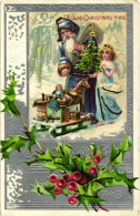 CPA - Babbo Natale, Père Noël, Santa Claus - Rilievo, Relief, Embossed, Gaufré - NV - B083 - Santa Claus