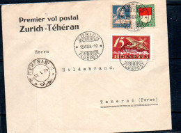 SWITZERLAND - 1924 - AIRMAIL COVER FIRST FLIGHT ZURICH - TEHERAN ,ATTRACTIVE ITEM - Cartas & Documentos