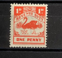WESTERN AUSTRALIA Black Swan Birds 1p Revenue Duty Stamp MNH - Andere & Zonder Classificatie