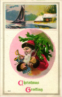 CPA - Babbo Natale, Père Noël, Santa Claus - Rilievo, Relief, Embossed, Gaufré - VG - B086 - Kerstman