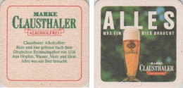 5002491 Bierdeckel Quadr. - Clausthaler - Hopfen Wasser Malz Hefe - Beer Mats