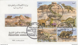 LIBYA 2013, Prehistoric Animals,  Dinosaurs, FDC - Vor- U. Frühgeschichte