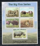 TANZANIA,2013, BIG FIVE ANIMALS, 5M/S, MNH** - Andere & Zonder Classificatie