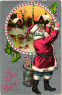 CPA - Babbo Natale, Père Noël, Santa Claus - Rilievo, Relief, Embossed, Gaufré - VG - B091 - Santa Claus