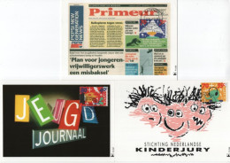 Nederland Netherlands Holland 1993 Maximum Cards X3, Kinderzegels, Kind En Media, Child And Media, Leiden - Cartes-Maximum (CM)
