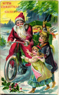 CPA - Babbo Natale, Père Noël, Santa Claus - Rilievo, Relief, Embossed, Gaufré - Scritta - B095 - Santa Claus