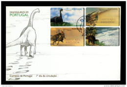 Portugal 1999:  Dinosaur, Prehistoric Animals, Paleontology, Palaeontology, FDC, ATM, SMD - Préhistoriques