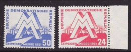 ● D - DDR 1951 ֍ Fiera Di LIPSIA ● N. 282 / 83 Nuovi ** (MNH) ● Serie Completa ● Cat. 32 € ️● Lotto N. 4847 ️● - Unused Stamps