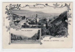 39011741 - Gruss Aus Wippra Mit Blick Ins Wippertal Und Gesamtansicht Gelaufen Von 1906 Kleiner Knick Unten Links, Sons - Autres & Non Classés