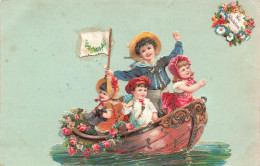 P7- Enfants Fantaisies Mes Felicitations Enfants Dans Un Bateau Collage - Altri & Non Classificati