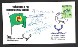 West Germany Soccer World Cup 1974 25Pf Europa FU On Zaire Team Training Centre Cover  Multiple Signings , Ascheberg Cds - 1974 – Allemagne Fédérale