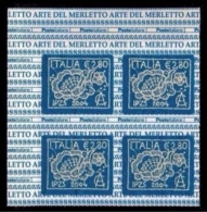● ITALIA REP.  2004 ֍ Arte Del MERLETTO ● Serie Completa ● Blocco Di 4 ● Adesivi ️● Lotto N. 163 ️● - 2001-10: Ungebraucht