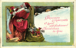CPA - Babbo Natale, Père Noël, Santa Claus - VG - B055 - Kerstman