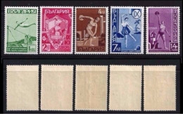 ● BULGARIA 1939 ֍ GINNASTICA Yonnak ֍ N. 335 / 39 ** ● Serie Completa ● Cat. 25,20 € ● Lotto N. 1278 ● - Neufs