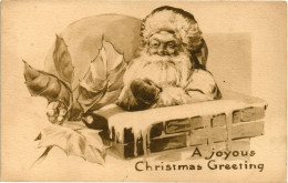 CPA - Babbo Natale, Père Noël, Santa Claus - Scritta - B056 - Kerstman