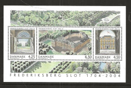 Denmark 2004   300th Anniversary Of The Frederiksberg Castle, MI 1371-1373 In Bloc 24 MNH(**) - Unused Stamps