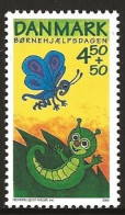 Denmark 2004  Centenary Of The Children's Aid Day (Charity), Caterpillar, Butterfly;  By Flemmig Møller, MI 1360 MNH(**) - Ongebruikt
