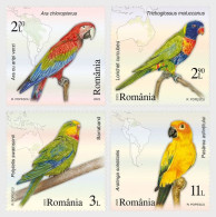 Romania 2023 - Parrots - Fauna - A Set Of Four Postage Stamps MNH - Unused Stamps