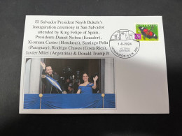 3-6-2024 (12)  Inauguration Of El-Salvador President Nayib Bukele's With Many VIP (OZ Stamp) - El Salvador