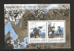 Denmark 2004  NORTH: Nordic Myths (I)., MI 1366-1367 In Bloc 22 MNH(**) - Unused Stamps