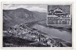 39056941 - Uerzig A.d. Mosel Mit Totale Und Hotel Zum  Uerziger Wuerzgarten  Gelaufen Von 1937 Kleiner Knick Oben Links - Autres & Non Classés