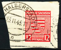 SBZ PROV. SACHSEN Nr 71X Zentrisch Gestempelt Briefstück X6560BE - Sonstige & Ohne Zuordnung