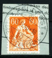SCHWEIZ 1917 Nr 140z Gestempelt Briefstück Zentrisch X697006 - Usados