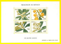 MONACO 1985 Four Seasons New Sheet - Foglietto - Ongebruikt
