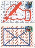 Nederland Netherlands Holland 1993 Maximum Cards X2, Herfstzegel, 10 Voor Uw Brieven, Autumn Stamp, 10 For Your Letters - Cartes-Maximum (CM)