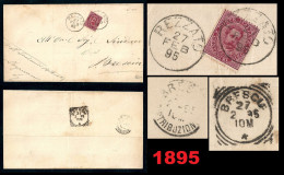 ● 1895 REGNO N. 38 ֍ 10 Cent. ● Grande PIEGO LETTERA ● Senza Testo Interno ️● Da REZZATO A BRESCIA ️● - Storia Postale