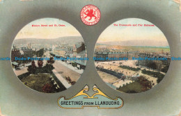 R673872 Greetings From Llandudno. The Promenade And Pier Entrance. R. B. 1910. M - Monde