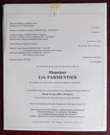 Faire Part Décès / Mr Eric Parmentier Né à Binche En 1961 , Décédé à Jolimont En 2005 - Obituary Notices